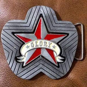Vintage 2 in 1 GLORY / HATE collectible Belt Buckl